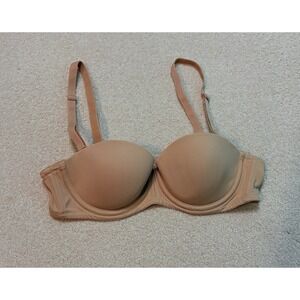 Hanes Beige Nude Tan Underwire Tee Shirt Bra Size 34B G512 EUC Convertible Strap